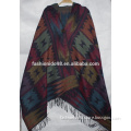 newest Fashion100% Acrylic brushed wholesale poncho shawl